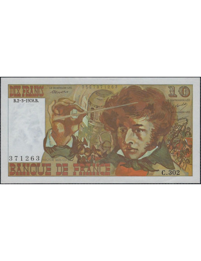 FRANCE 10 FRANCS BERLIOZ 2-3-1978 C.302 SPL 371263