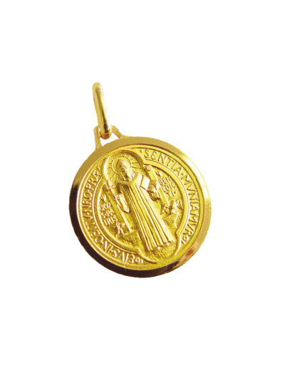Médaille en Plaqué Or 18mm St Benoît