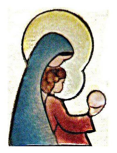 Vierge au globe Plexi, or, et support 6cm - EMAUX DU LIBAN