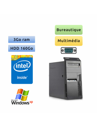 Lenovo ThinkCentre A58 - Windows XP - DC 3Go 160Go - Port Série - Ordinateur Tour Bureautique PC