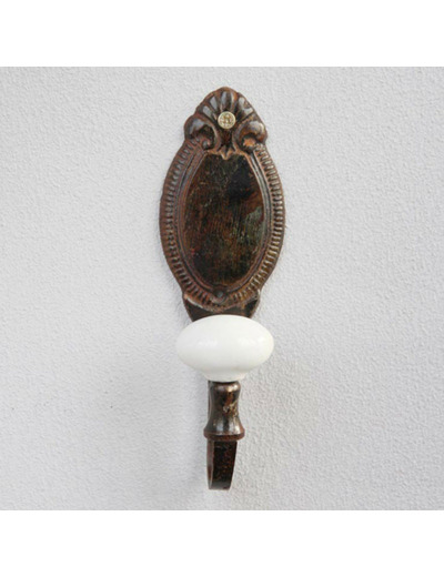 Patère camée fonte marron 15x4x5cm