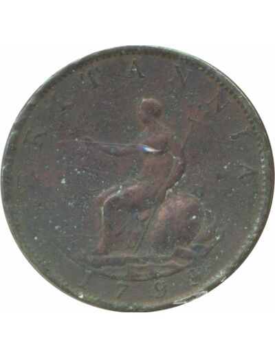 GRANDE BRETAGNE 1/2 PENNY GEORGES III 1799 TB