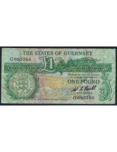 GUERNESEY 1 POUND 1980-89 SERIE G TTB-