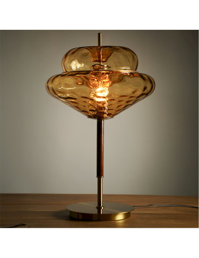 Lampe ambre verre 45x45x65cm