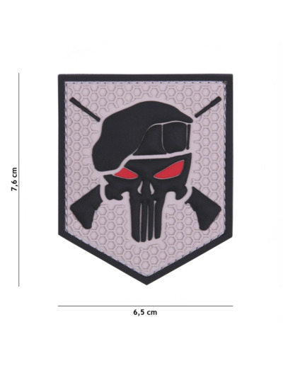 Patch 3D PVC Commando Punisher (gris)