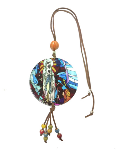 Pendentif pour voiture Acrylique D88mm - ND LOURDES