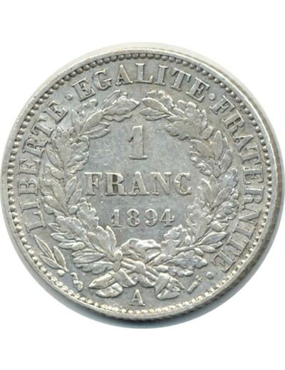 FRANCE 1 FRANC CERES 1894 A TTB (G465a)
