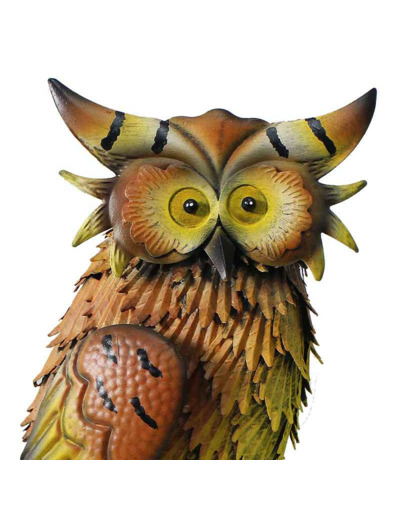 Figurine hibou plume de feu 20x13x37cm