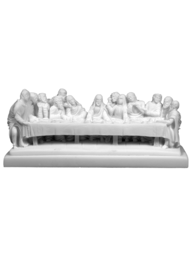 Cène - Statue 10cm en albâtre  -Blanche