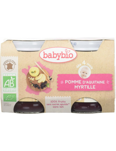 Pomme myrtille pot 2x130g Babybio