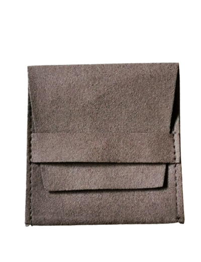 Étui porte-chapelet en Microfibre Gris 6x6cm