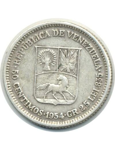 VENEZUELA 50 CENTIMOS 1954 TTB (W36)
