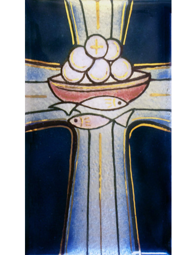 Croix et hostie 9,5X5,5cm - EMAUX DU LIBAN