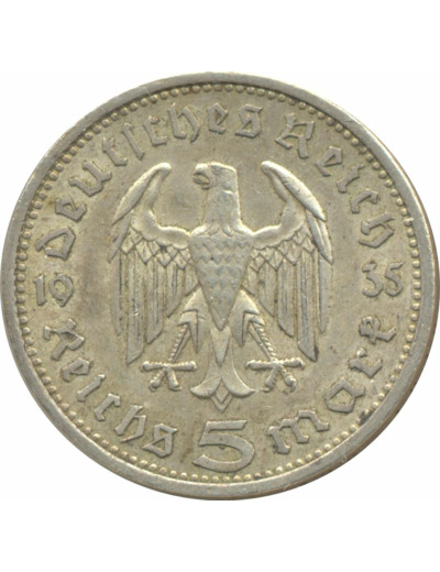 ALLEMAGNE 5 REICHSMARK 1935 A TTB