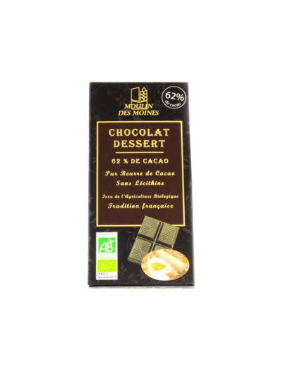 Chocolat Dessert 62% Bio 100g