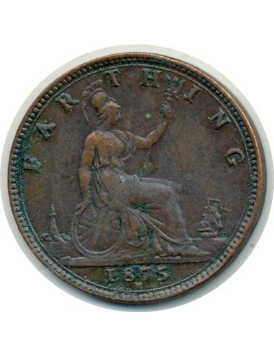 GRANDE BRETAGNE 1 FARTHING 1875 H VICTORIA TTB (W753)