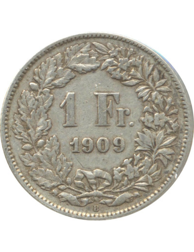 SUISSE 1 FRANC 1909 B TTB