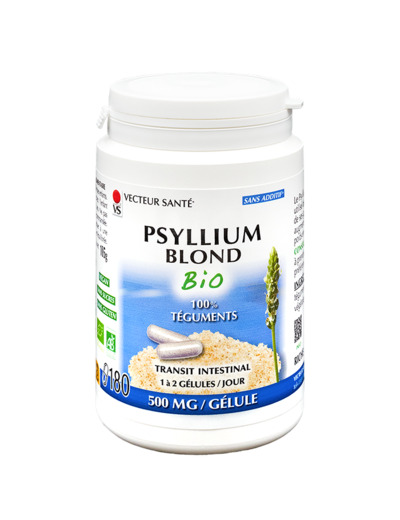 Psyllium blond Bio-180 gélules-Vecteur santé