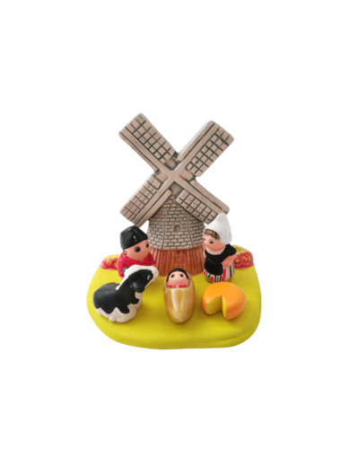 CRECHE en céramique BLOC 8x7cm- HOLLANDE