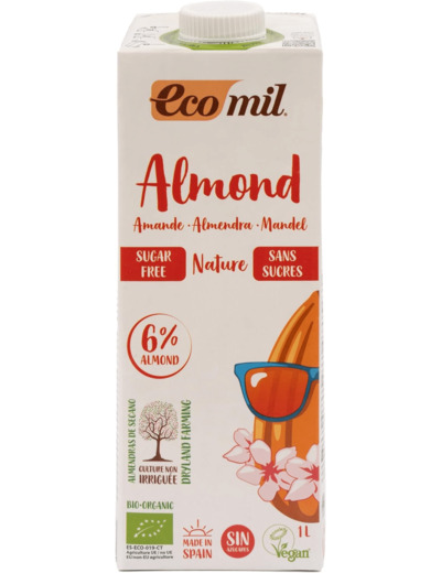 Boisson amande sans sucre 1L Ecomil