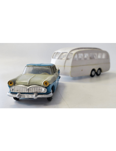 SIMCA CHAMBORD BLEU VERT ET CARAVANE HENON NOREV PLASTIQUE 1/43