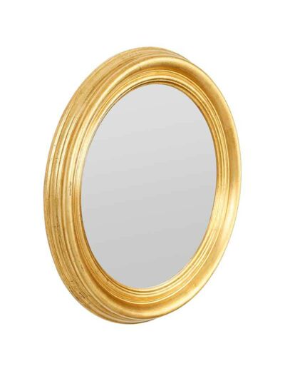 Miroir convexe Drachma rond doré bois 46cm