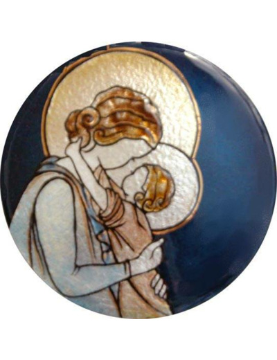 Vierge de Botticelli D15,7cm - EMAUX DU LIBAN