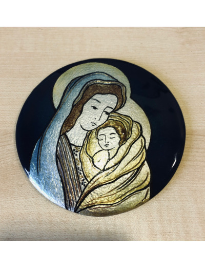 Vierge d'Amour  diam.10cm - EMAUX DU LIBAN