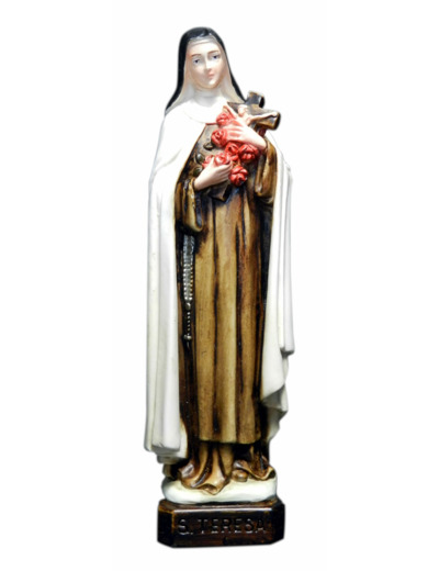 Ste Thérèse 15cm résine polychrome PEINTE MAIN