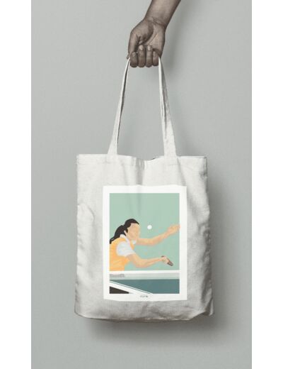 Tote bag ou sac Ping Pong "La pongiste de tennis de table"