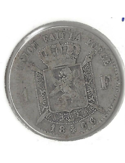 BELGIQUE 1 FRANC 1866 FR TB