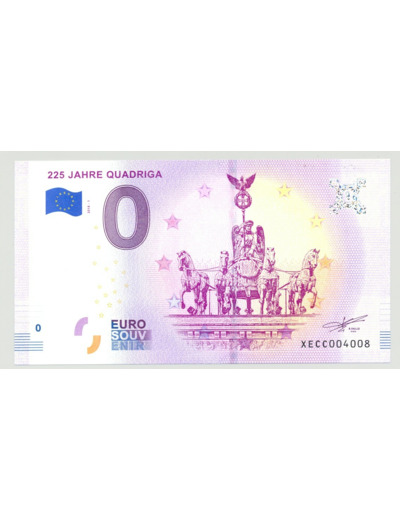 ALLEMAGNE 2018-1 225 JAHRE QUADRIGA BILLET SOUVENIR 0EURO TOURISTIQUE  NEUF