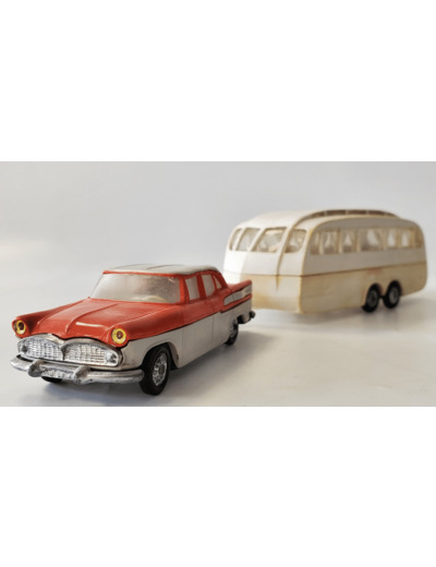 SIMCA CHAMBORD ORANGE GRIS CARAVANE HENON NOREV PLASTIQUE 1/43 (N7)