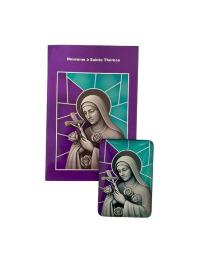 Magnet en Verre 48x68mm + Livret Neuvaine - Sainte Thérèse