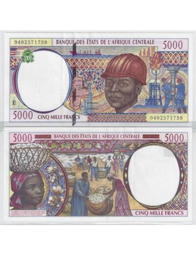 BANQUE DES ETATS DE L'AFRIQUE CENTRALE CAMEROUN W 204 Ea 5000 francs 1994 SPL
