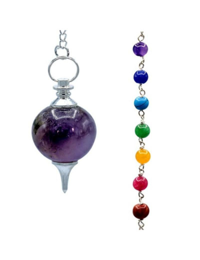 Pendule Améthyste et 7 Chakras