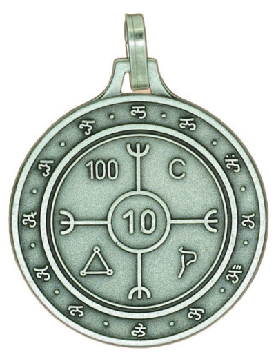 Médaille 30mm en Métal Argenté - PENTACLE DÉSENVOUTEMENT