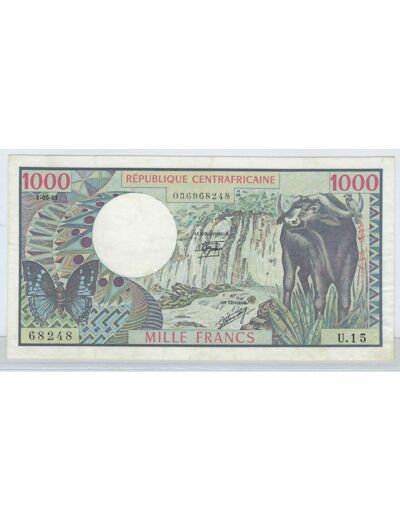 REPUBLIQUE CENTRAFRICAINE 1000 FRANCS 1-06-81 1981 SERIE U.15 SUP