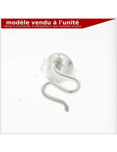 Puce d'oreille Serpent en argent massif