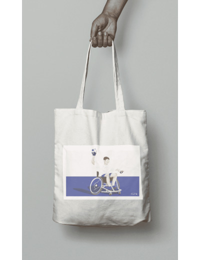 Tote bag ou sac handfauteuil " Handball en bleu "