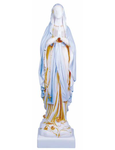 ND de Lourdes - Statue en albâtre 42cm -Couleur