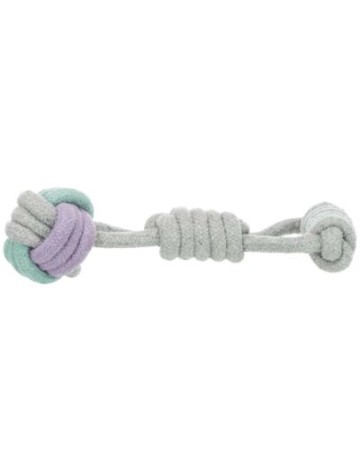 Corde de jeu avec une balle tressée pour chiot - 23cm