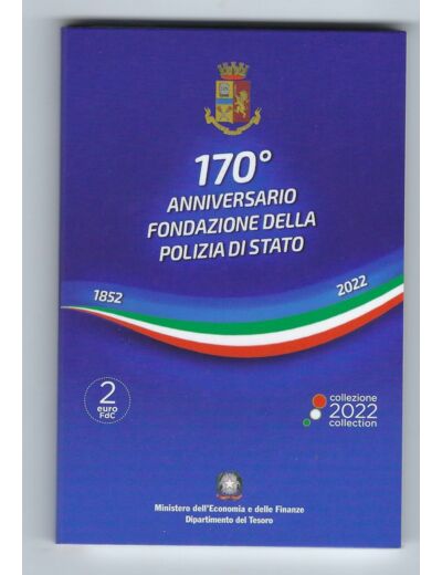 ITALIE 2022 2 EURO COMMEMORATIVE POLICE COINCARD