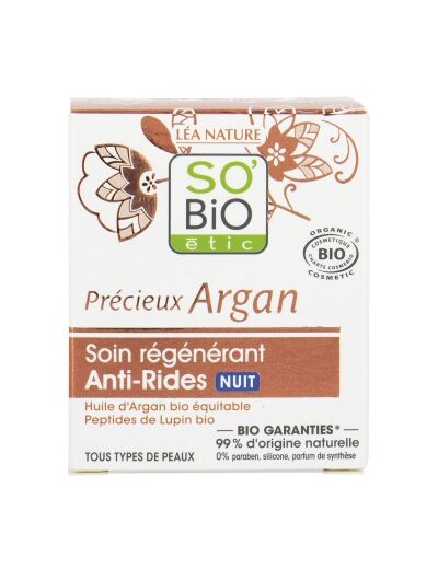 Soin régénérant Anti Rides nuit Précieux Argan 50ml