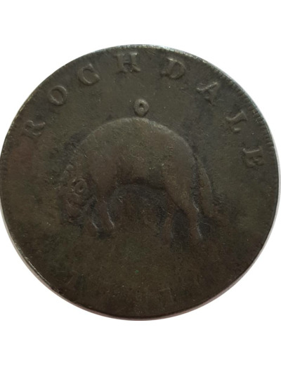 GRANDE BRETAGNE TOKEN HALFPENNY (1/2 PENNY) ROCHDALE 1791 TB+