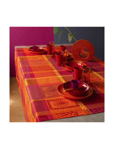 Nappe enduite sur mesure MILLE WAX KETCHUP Garnier-Thiebaut