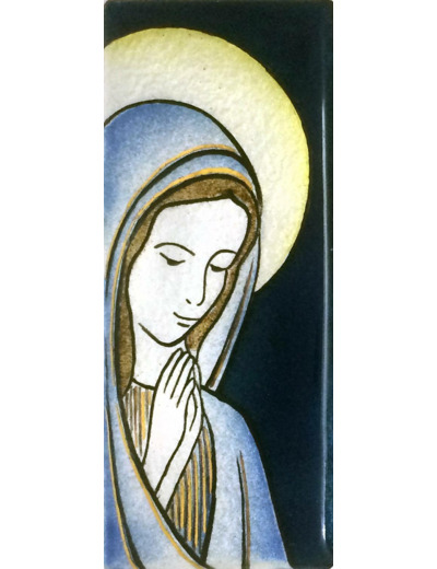 Vierge orante bleu 12X5cm - EMAUX DU LIBAN