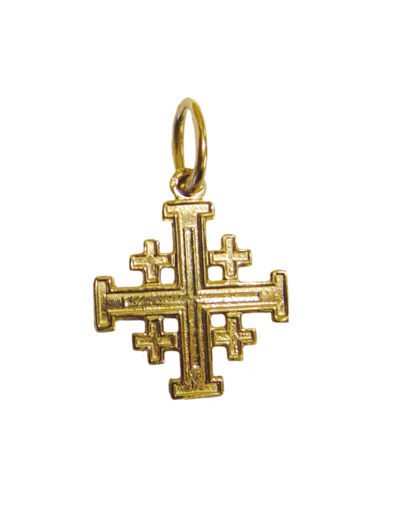 Croix de Jérusalem en Plaqué Or 16mm