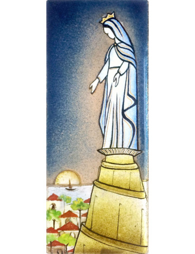 Notre Dame du Liban blanc 15,5X6,5cm - EMAUX DU LIBAN