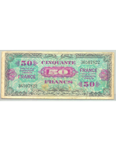 FRANCE 50 FRANCS Type FRANCE 1945 SANS SERIE TB+ 822